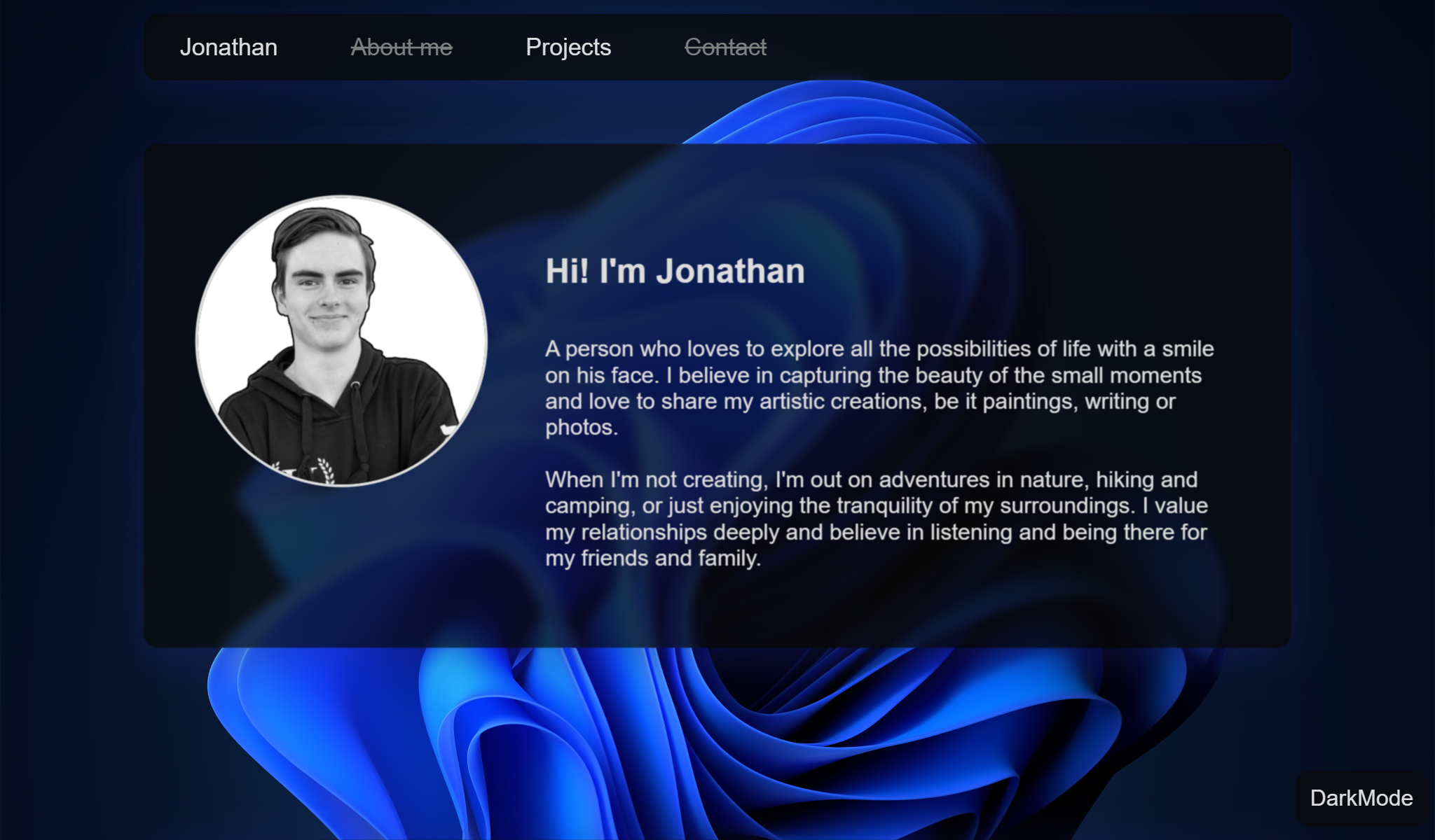 Picture of my Portfolio website